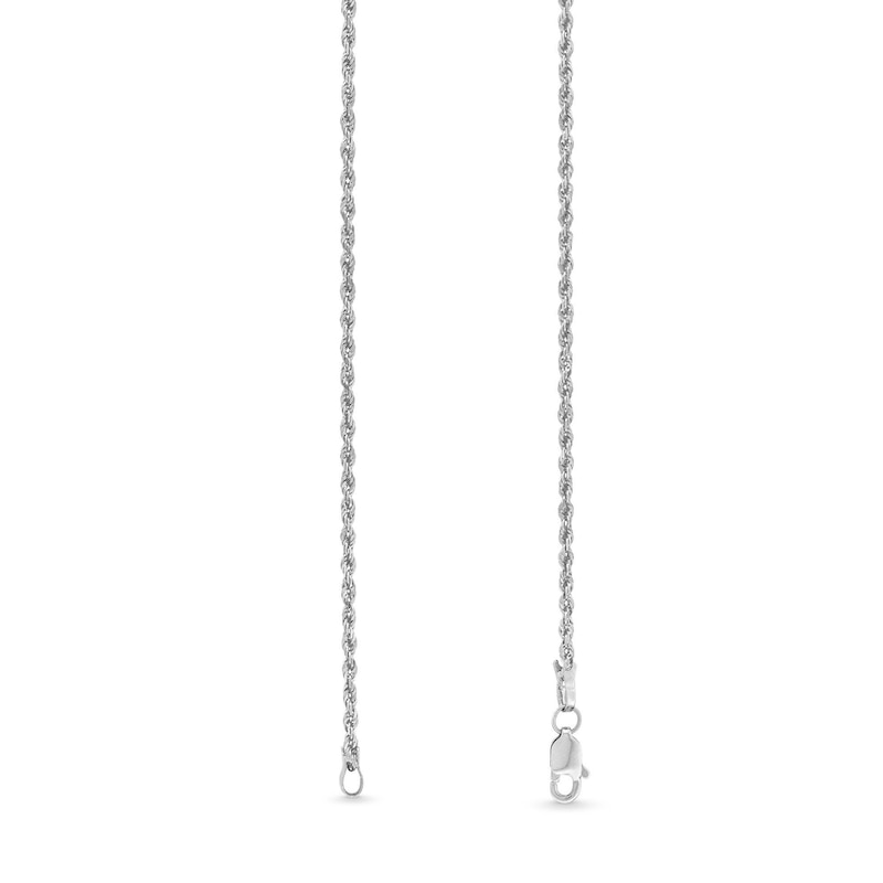 1.6mm Glitter Rope Chain Necklace in Solid 10K White Gold - 18"