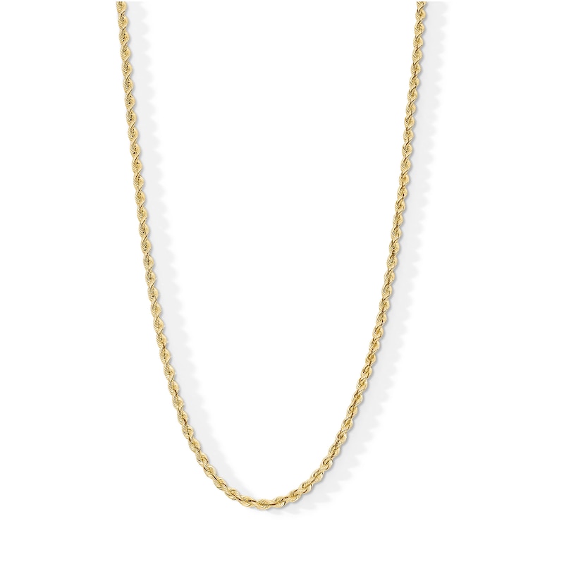 Main Image 1 of 3.0mm Silk Rope Chain in Semi-Solid 14K Gold - 20"