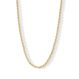 4.0mm Textured and Polished Rope Chain Necklace in Semi-Solid 14K Gold - 20”