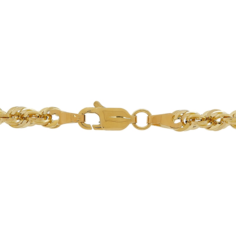 4.0mm Textured and Polished Rope Chain Necklace in Semi-Solid 14K Gold - 20"