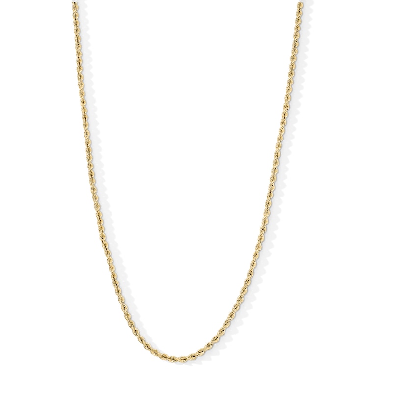 2.5mm Silk Rope Chain Necklace in Semi-Solid 14K Gold