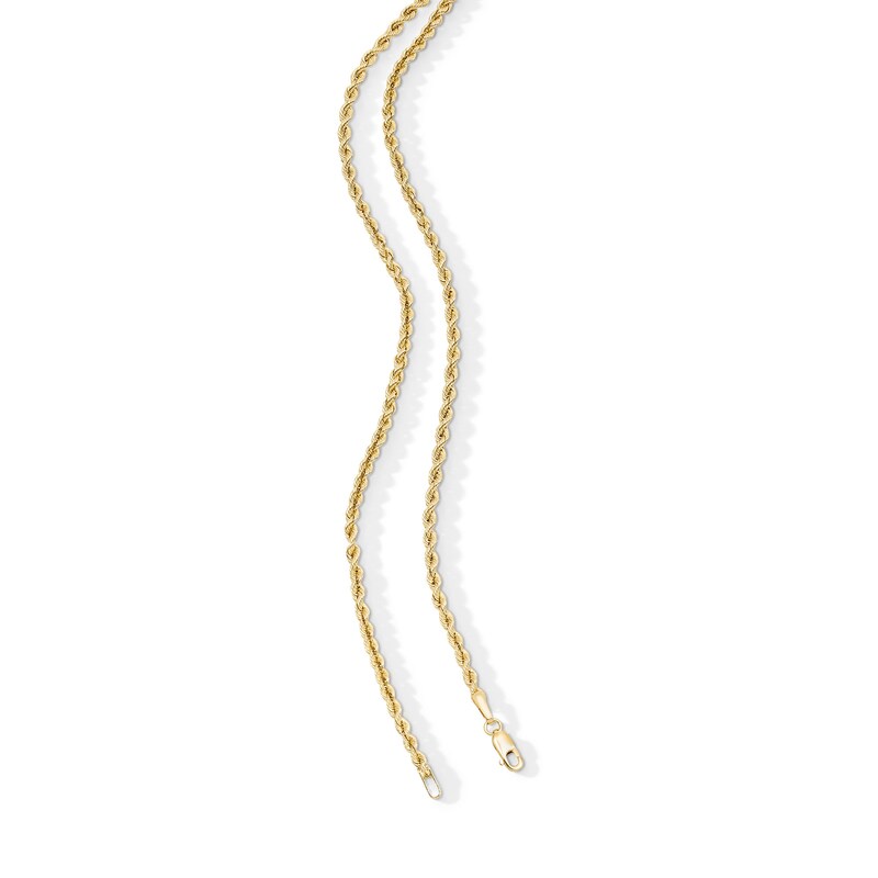 2.5mm Silk Rope Chain Necklace in Semi-Solid 14K Gold