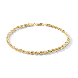 3.0mm Silk Rope Chain Bracelet in Semi-Solid 14K Gold - 8.25"