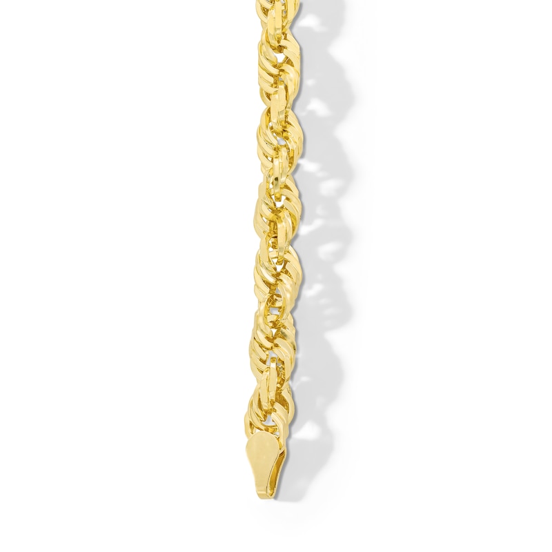 Main Image 4 of 5.5mm Glitter Rope Chain Bracelet in Solid 14K Gold - 8.5"