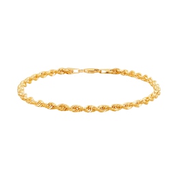 3.3mm Glitter Rope Chain Bracelet in Solid 14K Gold - 8.5"