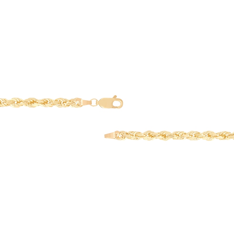 3.3mm Glitter Rope Chain Bracelet in Solid 14K Gold - 8.5"