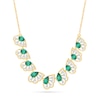 Thumbnail Image 1 of Pear-Shaped Emerald and 0.29 CT. T.W. Lab-Grown Diamond Necklace in 18K Gold (F/VS2)