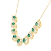 Thumbnail Image 2 of Pear-Shaped Emerald and 0.29 CT. T.W. Lab-Grown Diamond Necklace in 18K Gold (F/VS2)
