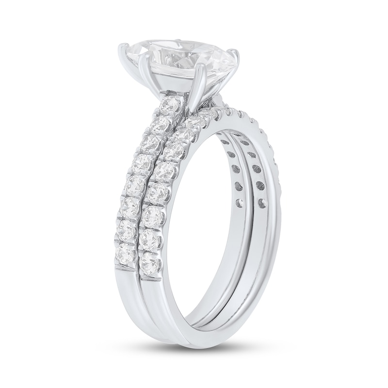 2.18 CT. T.W. Pear-Shaped Certified Lab-Grown Diamond Bridal Set in 14K White Gold (F/VS2)
