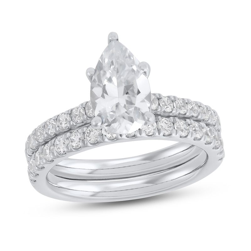 2.18 CT. T.W. Pear-Shaped Certified Lab-Grown Diamond Bridal Set in 14K White Gold (F/VS2)