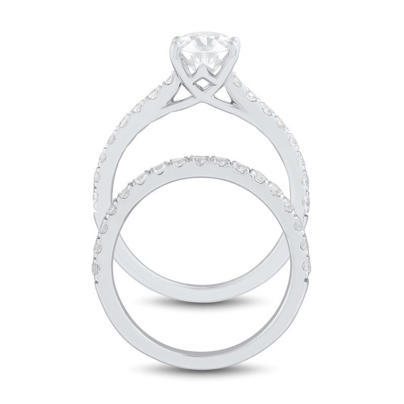 2.18 CT. T.W. Pear-Shaped Certified Lab-Grown Diamond Bridal Set in 14K White Gold (F/VS2)