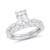 Thumbnail Image 1 of 3.95 CT. T.W. Emerald-Cut Certified Lab-Grown Diamond Bridal Set in 14K White Gold (F/VS2)
