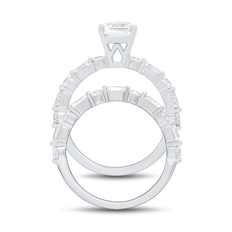 3.95 CT. T.W. Emerald-Cut Certified Lab-Grown Diamond Bridal Set in 14K White Gold (F/VS2)