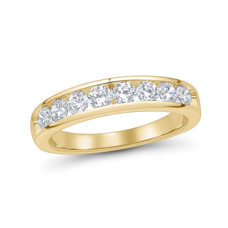 0.69 CT. T.W. Diamond Channel-Set Eight-Stone Anniversary Band 10K Gold