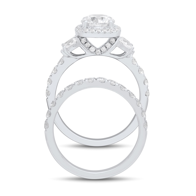 Main Image 4 of 2.95 CT. T.W. Certified Lab-Grown Diamond Frame Bridal Set in 14K White Gold (F/VS2)