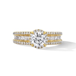 2.25 CT. T.W. Certified Lab-Grown Diamond Multi-Row Frame Engagement Ring in 14K Gold (F/VS2)