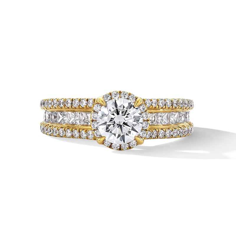 2.25 CT. T.W. Certified Lab-Grown Diamond Multi-Row Frame Engagement Ring 14K Gold (F/VS2)
