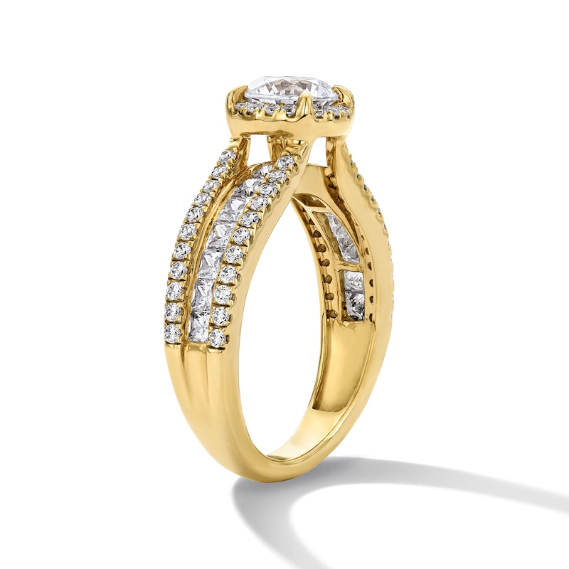 2.25 CT. T.W. Certified Lab-Grown Diamond Multi-Row Frame Engagement Ring 14K Gold (F/VS2)
