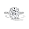 Thumbnail Image 1 of 3.75 CT. T.W. Cushion-Cut Certified Lab-Grown Diamond Frame Engagement Ring in 14K White Gold (F/VS2)