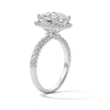 Thumbnail Image 5 of 3.75 CT. T.W. Cushion-Cut Certified Lab-Grown Diamond Frame Engagement Ring in 14K White Gold (F/VS2)