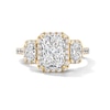 Thumbnail Image 1 of 3.25 CT. T.W. Radiant-Cut Certified Lab-Grown Diamond Three-Stone Engagement Ring in 14K Gold (F/VS2)