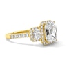 Thumbnail Image 4 of 3.25 CT. T.W. Radiant-Cut Certified Lab-Grown Diamond Three-Stone Engagement Ring in 14K Gold (F/VS2)