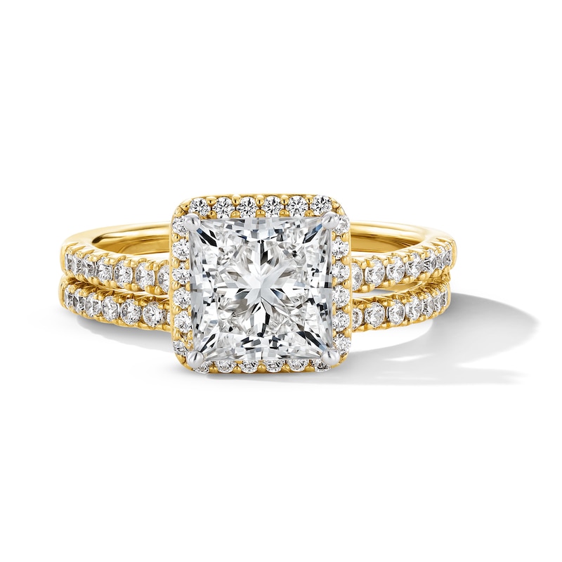 Main Image 1 of 2.50 CT. T.W. Certified Lab-Grown Diamond Princess-Cut Engagement Ring in 14K Gold (F/VS2)