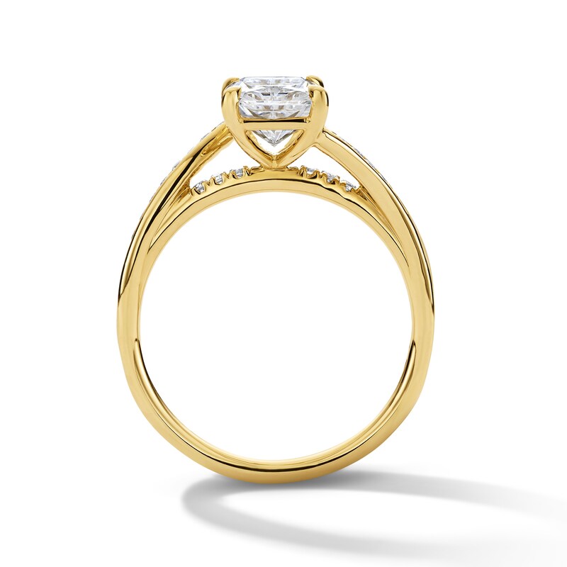 Main Image 3 of 2.25 CT. T.W. Radiant-Cut Certified Lab-Grown Diamond Wraparound Engagement Ring in 14K Gold (F/VS2)