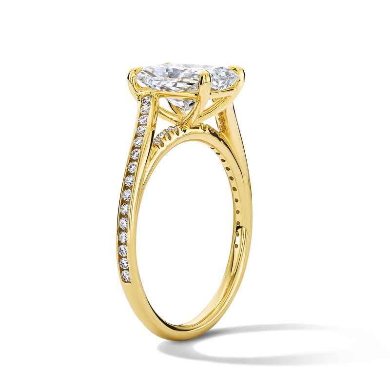 Main Image 5 of 2.25 CT. T.W. Radiant-Cut Certified Lab-Grown Diamond Wraparound Engagement Ring in 14K Gold (F/VS2)