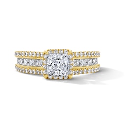 2.25 CT. T.W. Princess-Cut Certified Lab-Grown Diamond Frame Engagement Ring in 14K Gold (F/VS2)