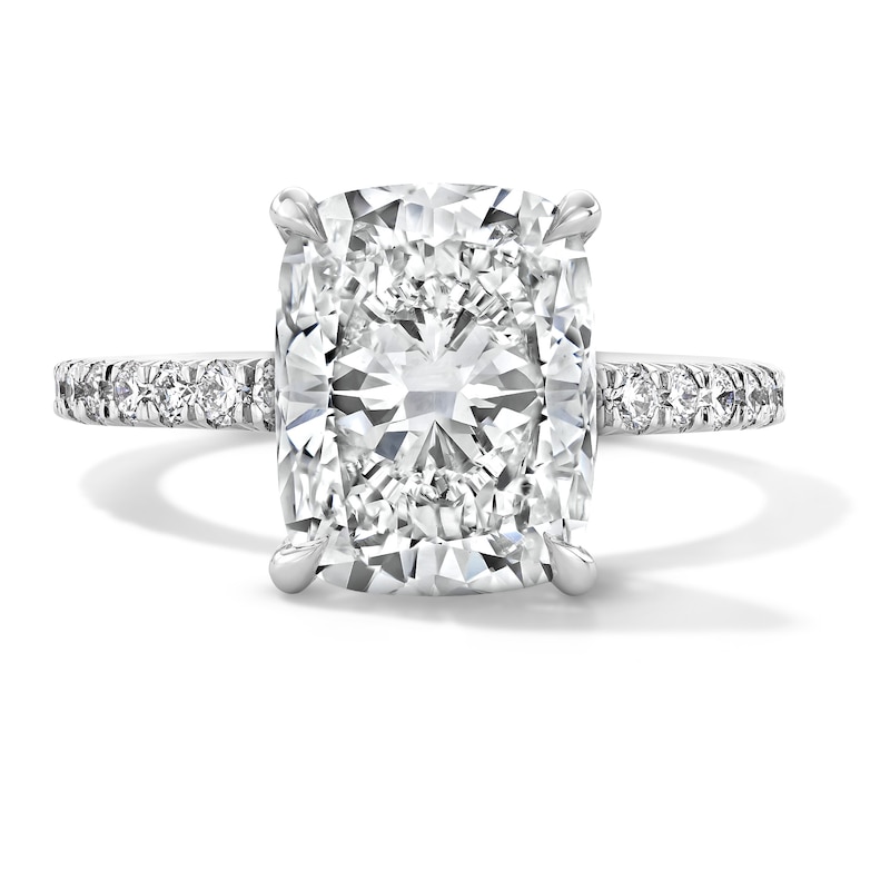Main Image 1 of 4.29 CT. T.W. Elongated Cushion-Cut Certified Lab-Grown Diamond Engagement Ring in 14K White Gold (F/VS2)