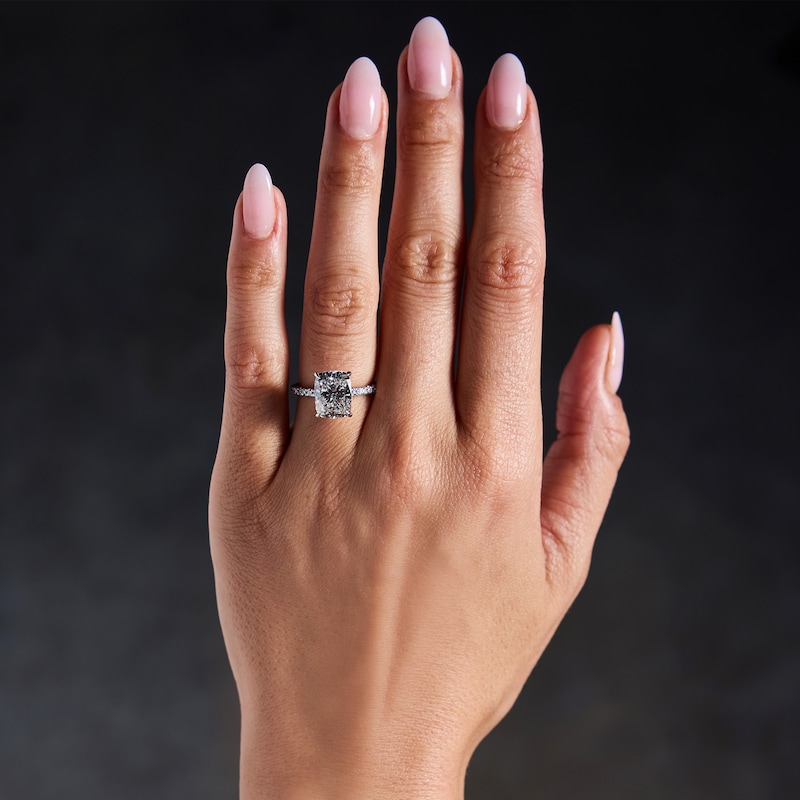 Main Image 2 of 4.29 CT. T.W. Elongated Cushion-Cut Certified Lab-Grown Diamond Engagement Ring in 14K White Gold (F/VS2)
