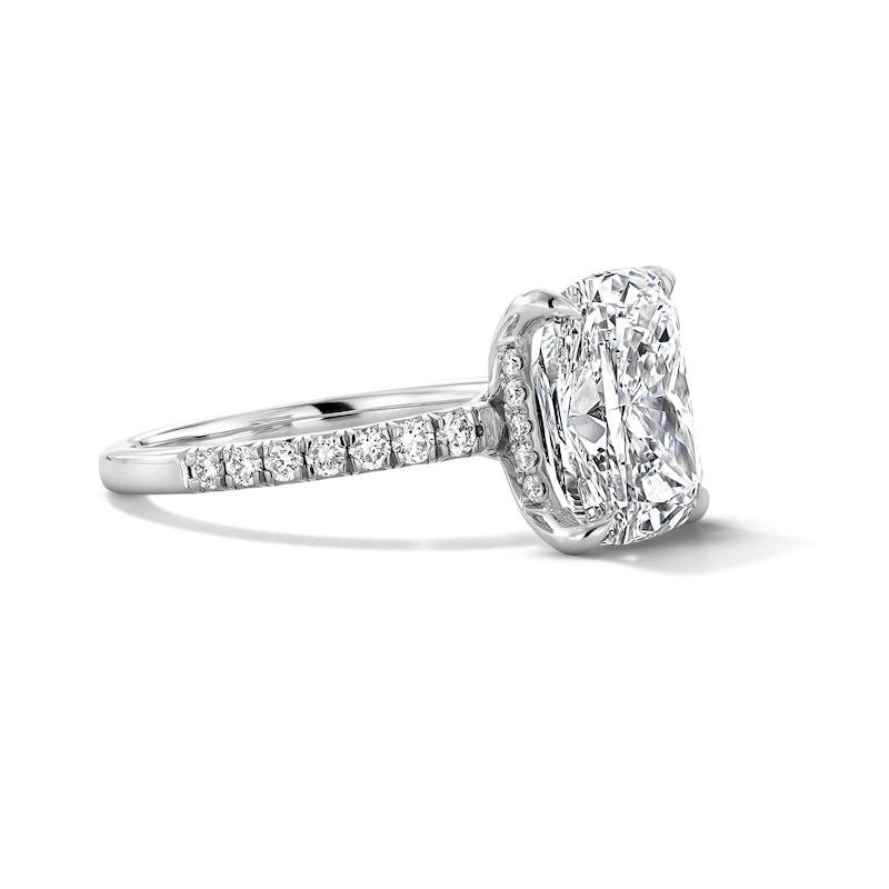 Main Image 4 of 4.29 CT. T.W. Elongated Cushion-Cut Certified Lab-Grown Diamond Engagement Ring in 14K White Gold (F/VS2)