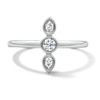 Thumbnail Image 1 of 0.18 CT. T.W. Pear-Shaped and Round Certified Lab-Grown Diamond Three-Stone Ring in Sterling Silver (F/VS2)