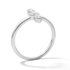 Thumbnail Image 4 of 0.18 CT. T.W. Pear-Shaped and Round Certified Lab-Grown Diamond Three-Stone Ring in Sterling Silver (F/VS2)