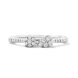0.12 CT. T.W. Certified Lab-Grown Multi-Diamond Toi et Moi Ring in Sterling Silver (F/VS2)