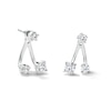 Thumbnail Image 1 of 0.69 CT. T.W. Certified Lab-Grown Diamond Front-Back Earrings in Sterling Silver (F/VS2)