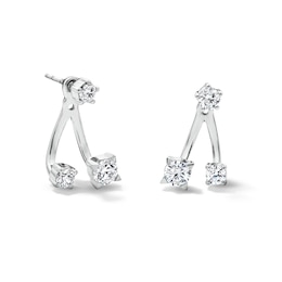 0.69 CT. T.W. Certified Lab-Grown Diamond Front-Back Earrings in Sterling Silver (F/VS2)
