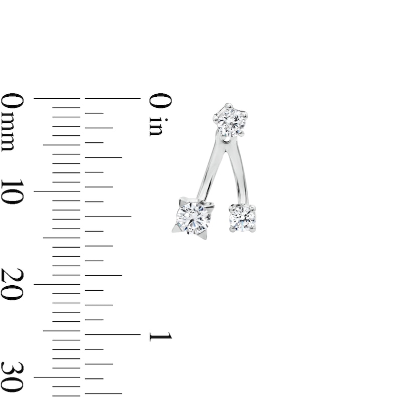 Main Image 3 of 0.69 CT. T.W. Certified Lab-Grown Diamond Front-Back Earrings in Sterling Silver (F/VS2)