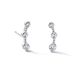0.25 CT. T.W. Certified Lab-Grown Diamond Crawler Earrings in Sterling Silver (F/VS2)