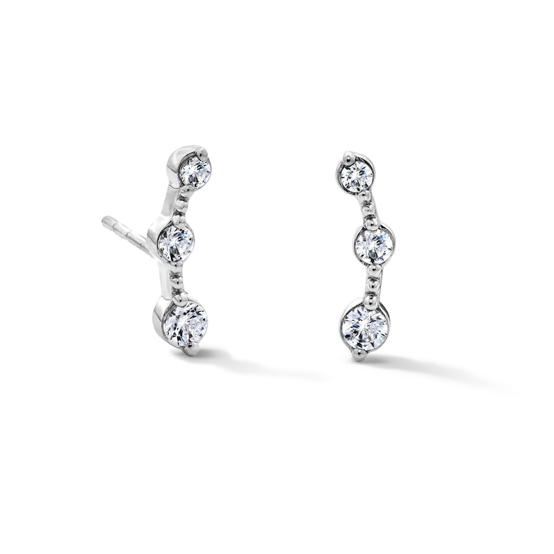 0.25 CT. T.W. Certified Lab-Grown Diamond Crawler Earrings in Sterling Silver (F/VS2)