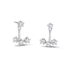 Thumbnail Image 1 of 0.69 CT. T.W. Certified Lab-Grown Diamond Front-Back Earrings in Sterling Silver (F/VS2)