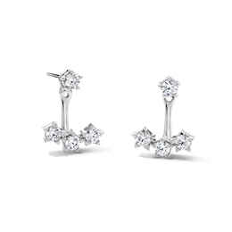 0.69 CT. T.W. Certified Lab-Grown Diamond Front-Back Earrings in Sterling Silver (F/VS2)