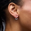 Thumbnail Image 2 of 0.69 CT. T.W. Certified Lab-Grown Diamond Front-Back Earrings in Sterling Silver (F/VS2)