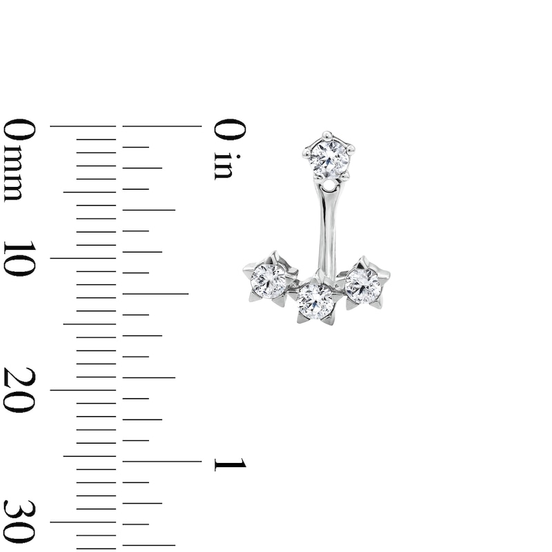 Main Image 3 of 0.69 CT. T.W. Certified Lab-Grown Diamond Front-Back Earrings in Sterling Silver (F/VS2)