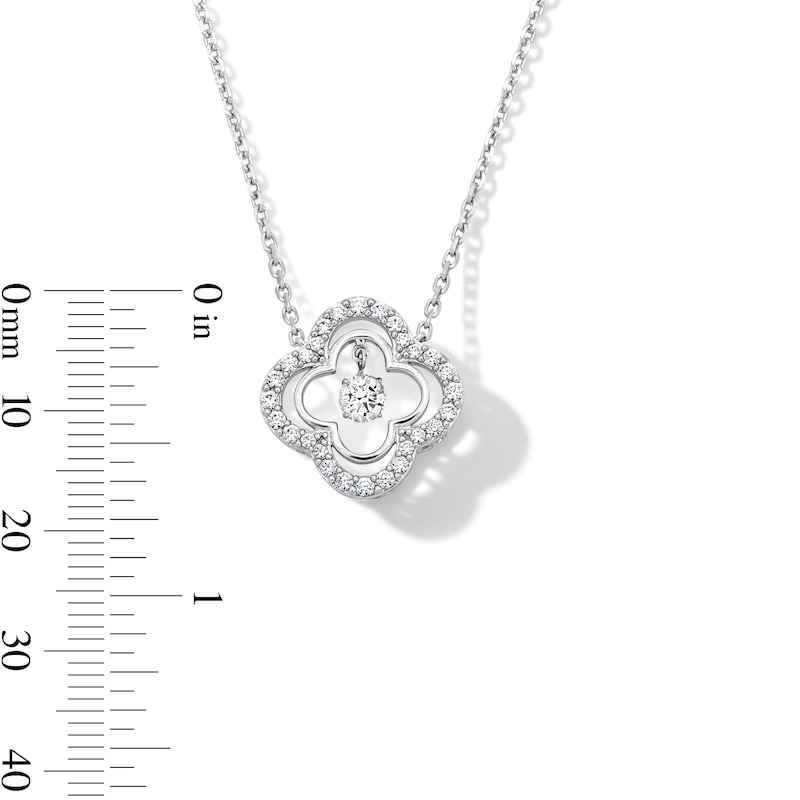 Unstoppable Love™ 0.60 CT. T.W. Certified Lab-Grown Diamond Quatrefoil Dangle Necklace in Sterling Silver (F/VS2)