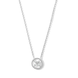 0.20 CT. T.W. Marquise-Cut Certified Lab-Grown Diamond Beaded Frame Necklace in Sterling Silver (F/VS2) - 19"