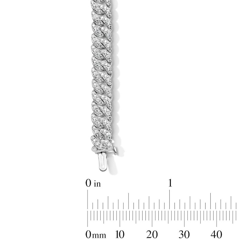 3.30 CT. T.W. Certified Lab-Grown Diamond Curb Chain Bracelet in Solid Sterling Silver (F/SI2) - 8.5"