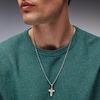 Thumbnail Image 2 of 0.30 CT. T.W. Diamond Stepped Cross Necklace Charm in 10K Gold