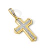 Thumbnail Image 3 of 0.30 CT. T.W. Diamond Stepped Cross Necklace Charm in 10K Gold